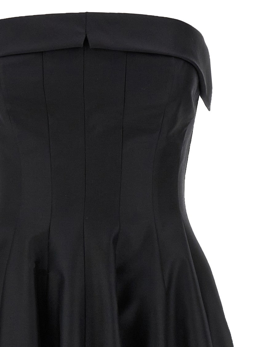 Alberta Ferretti Off-The-Shoulder Midi Dress With Structured Corset