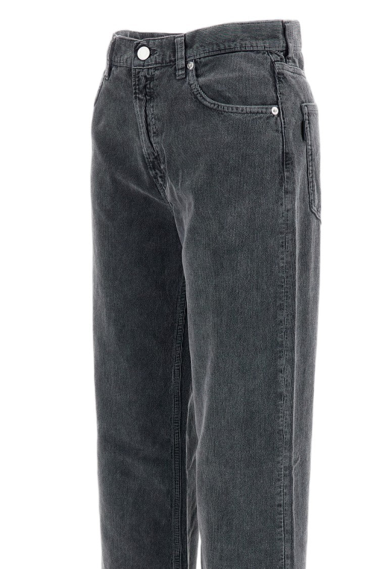 Haikure Ribbed Cotton Velvet Wide-Leg Trousers With Classic Five-Pocket Style