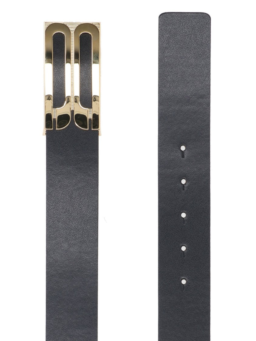 Victoria Beckham Adjustable Black Leather Belt