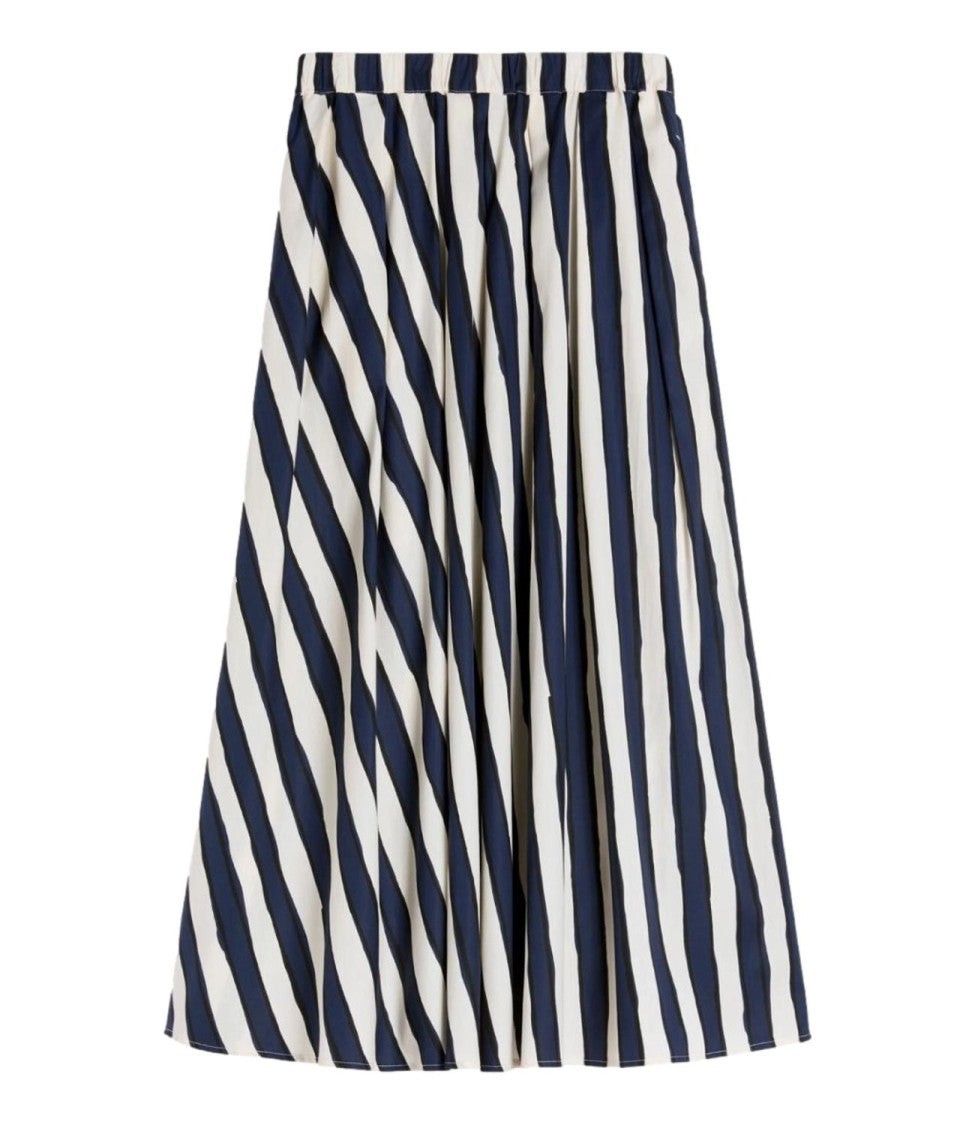 Max Mara Blue Striped Wkduomo Cotton Skirt
