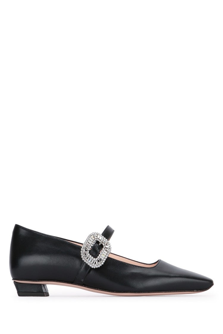 Roger Vivier Pointed Toe Flats With Buckle Detail