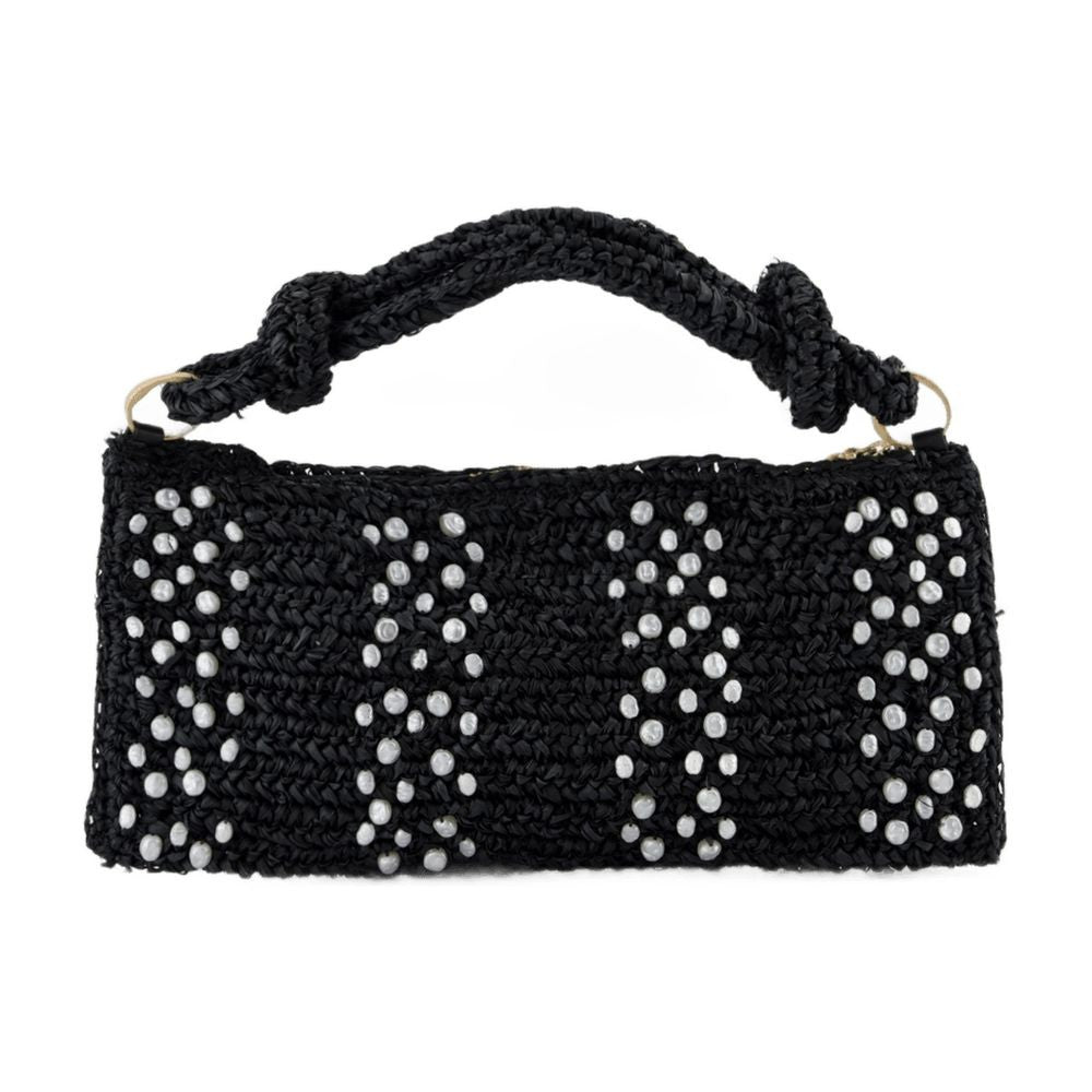 Cult Gaia Hera Nano Shoulder Bag - Raffia - Black