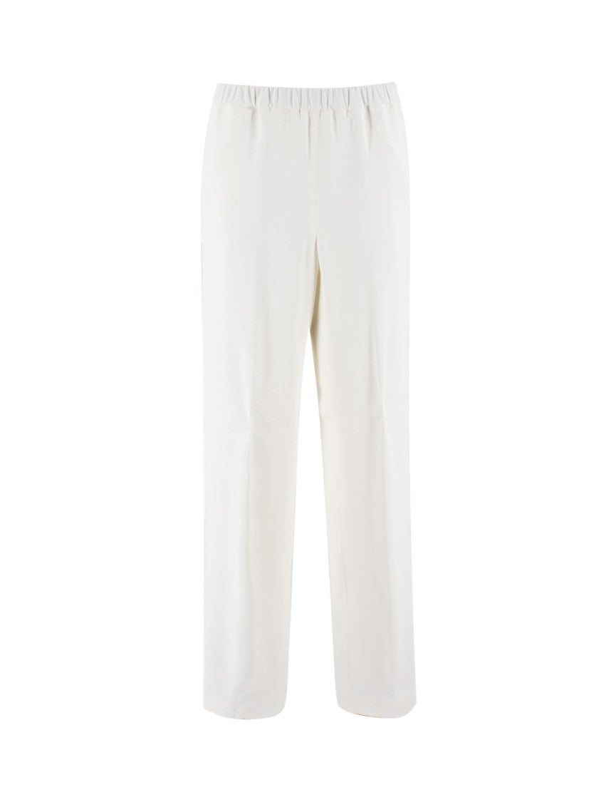 Fabiana Filippi White Trousers With Bright Embroidery