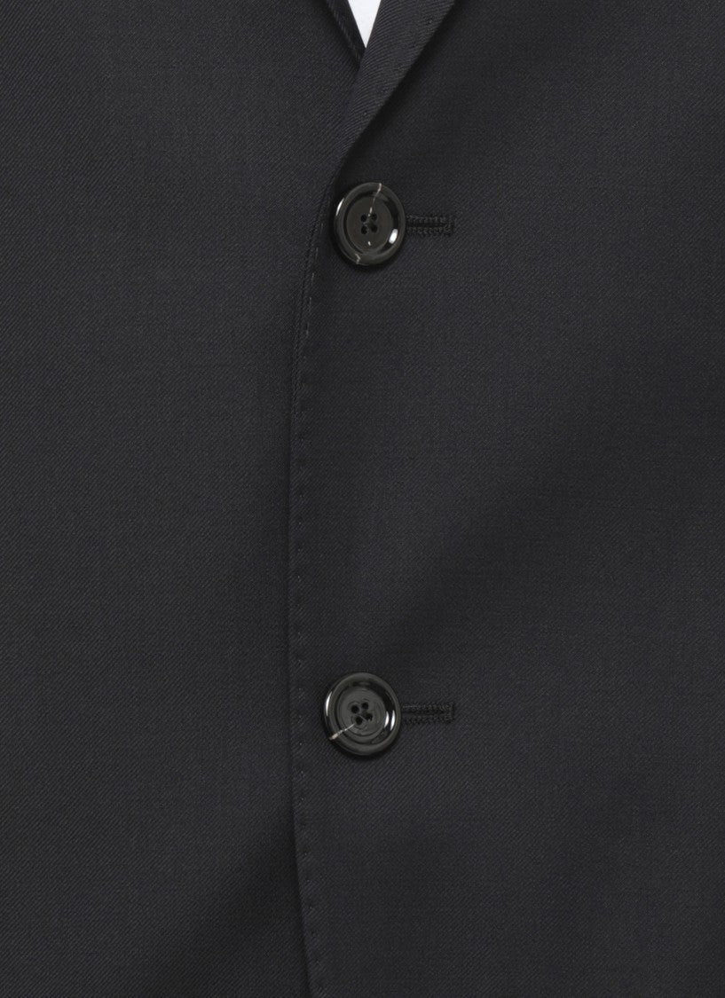 Lardini Black Pinstripe Wool Suit