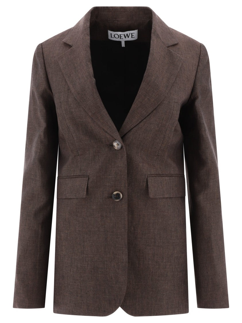 Loewe Tailored Brown Linen Blazer