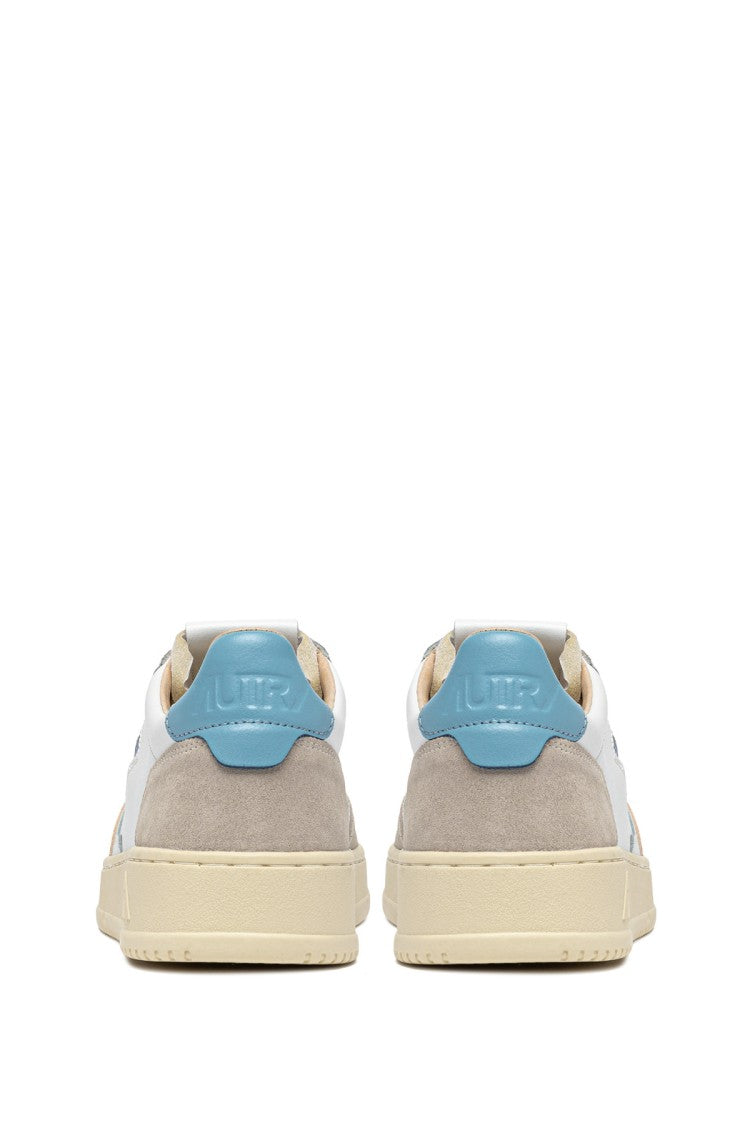 Autry White Blue Medalist Suede Sneakers