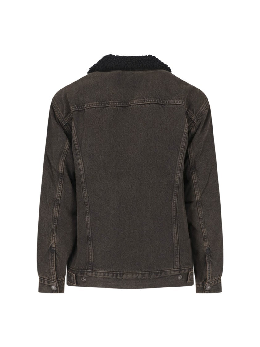 Levi's Strauss Brown Cotton Denim Faux Shearling Sherpa Jacket