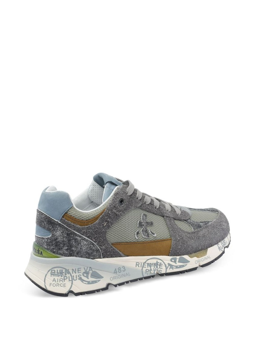 Premiata Dynamic Grey Sneakers With Textured Panels