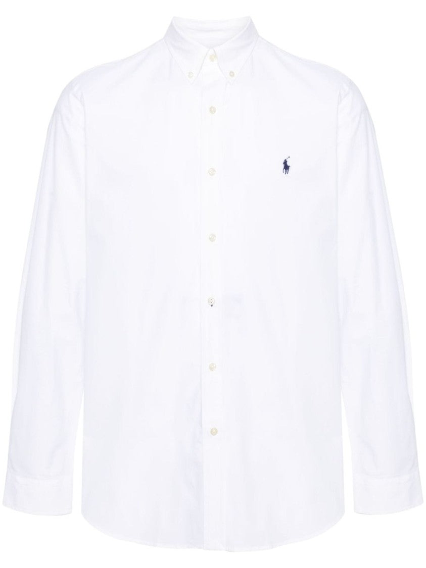 Polo Ralph Lauren Long Sleeve Sport Shirt With Button-Down Collar And Logo Detail
