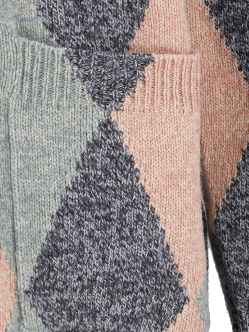 Valentino Multicolor Rhombelle Wool Cardigan