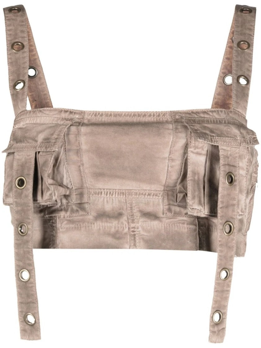 Blumarine Top With Pockets And Adjustable Straps For Versatile Styling