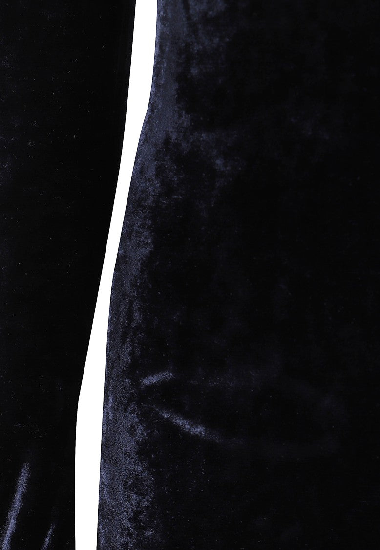 Polo Ralph Lauren Long Velour Evening Gown With Leather Accents