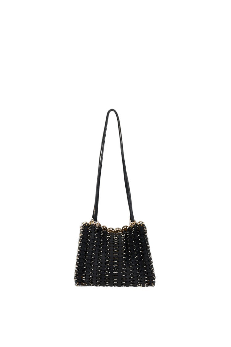 Rabanne Sequined Shoulder Bag With Structured Shape And Leather Handles