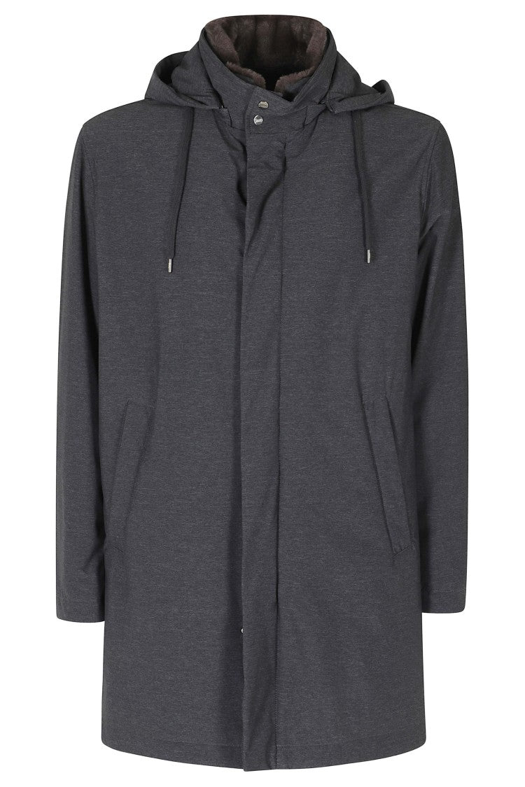 Herno Comfort Stretch Nylon Jacket With Removable Hood