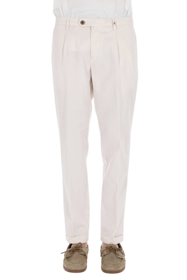 Myths Relaxed Fit Cotton-Linen Trousers With Tapered Leg