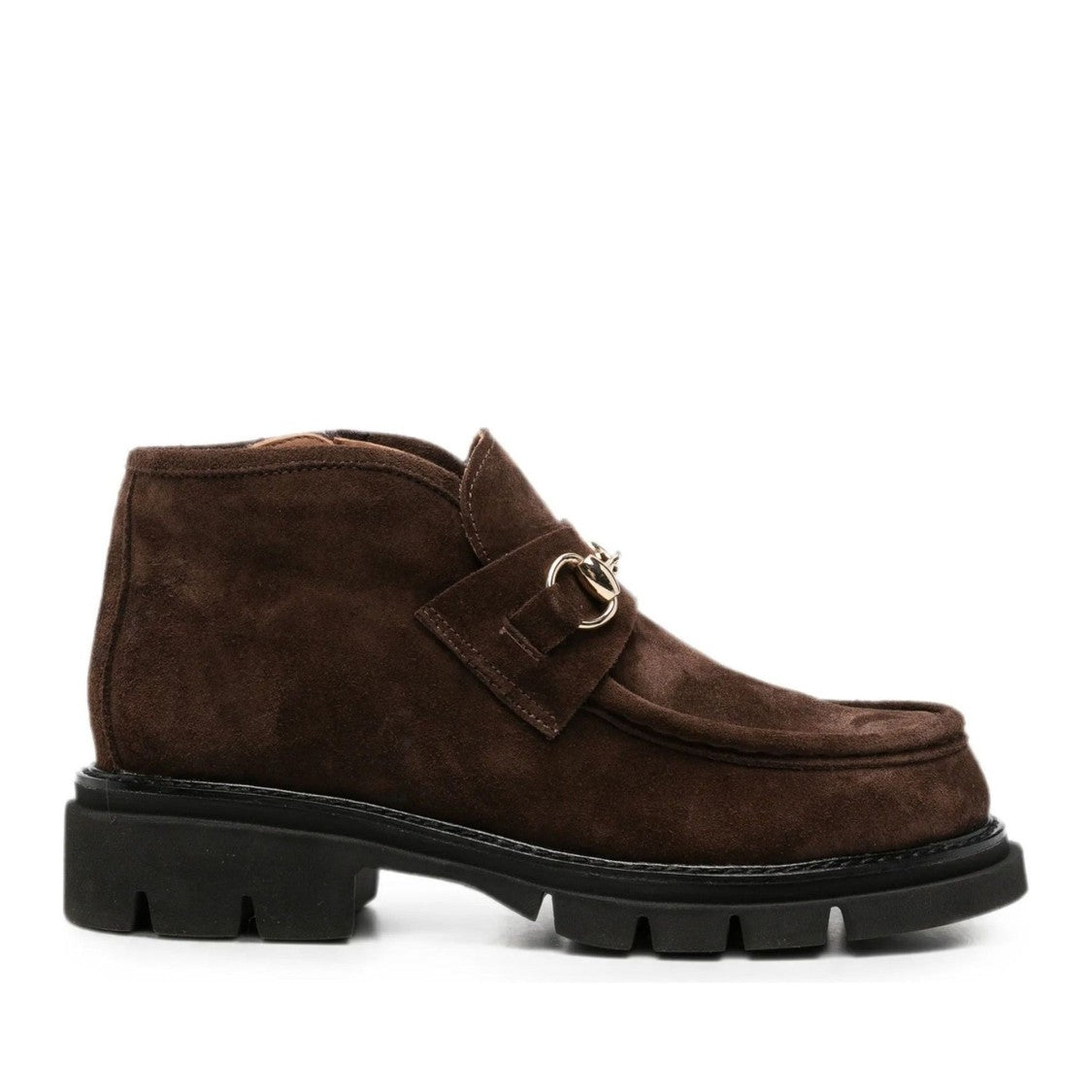 Sergio Moretti Brown Suede Gold-Tone Detail Boots