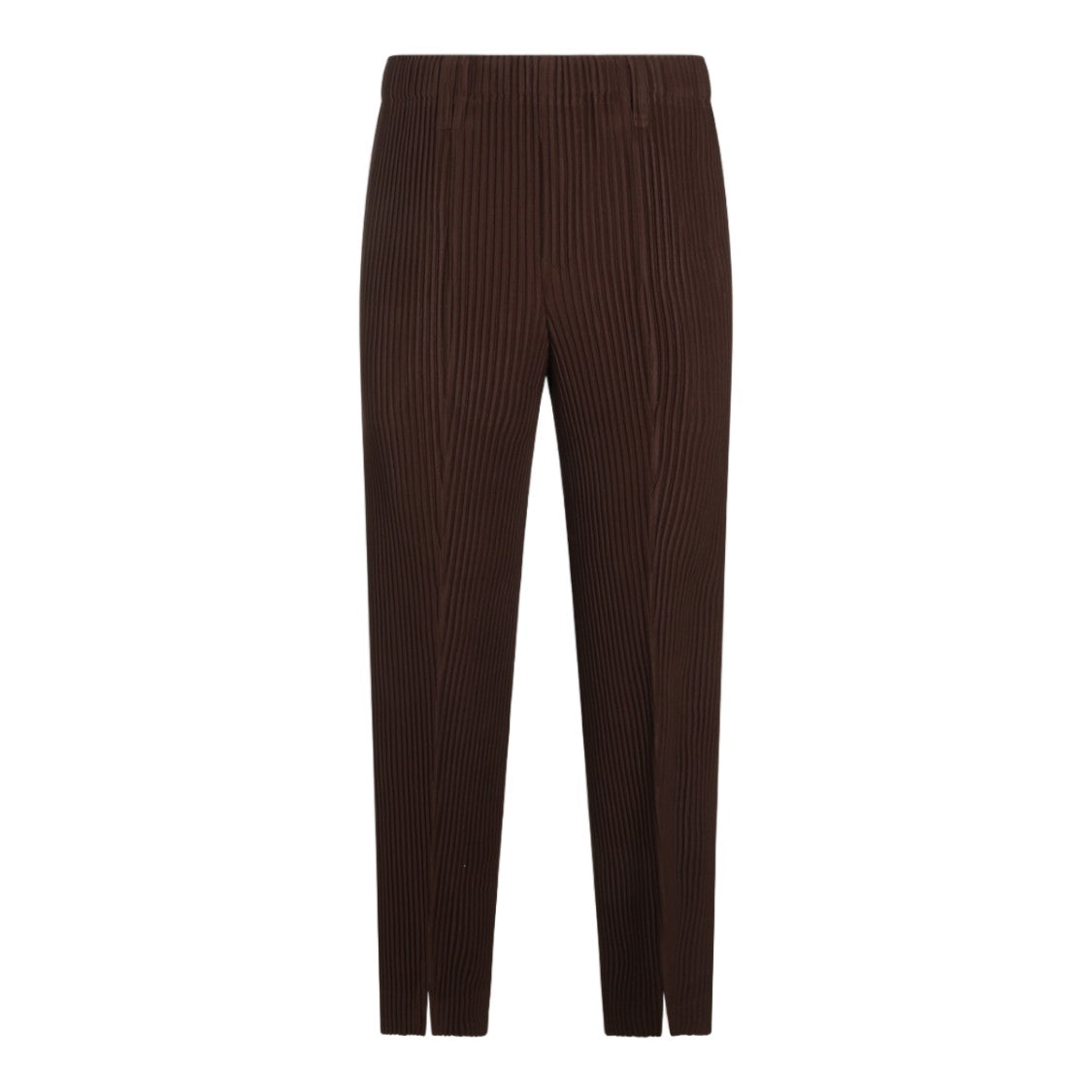 Homme Plissé Issey Miyake Slim Tapered Trousers With Vertical Pleats And Front Slits