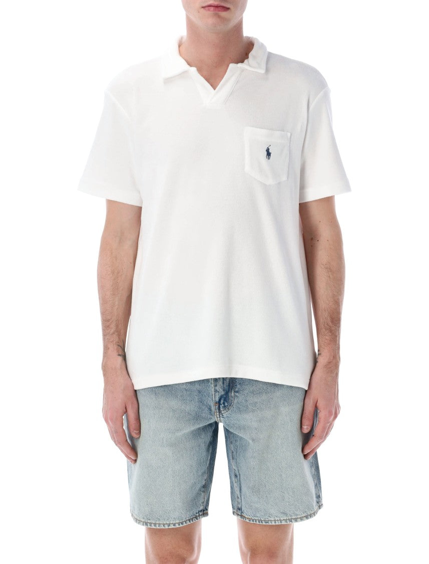 Polo Ralph Lauren Textured Terry Polo Shirt With Johnny Collar And Chest Pocket