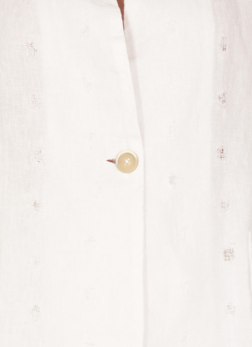 120% Lino White Linen Blazer