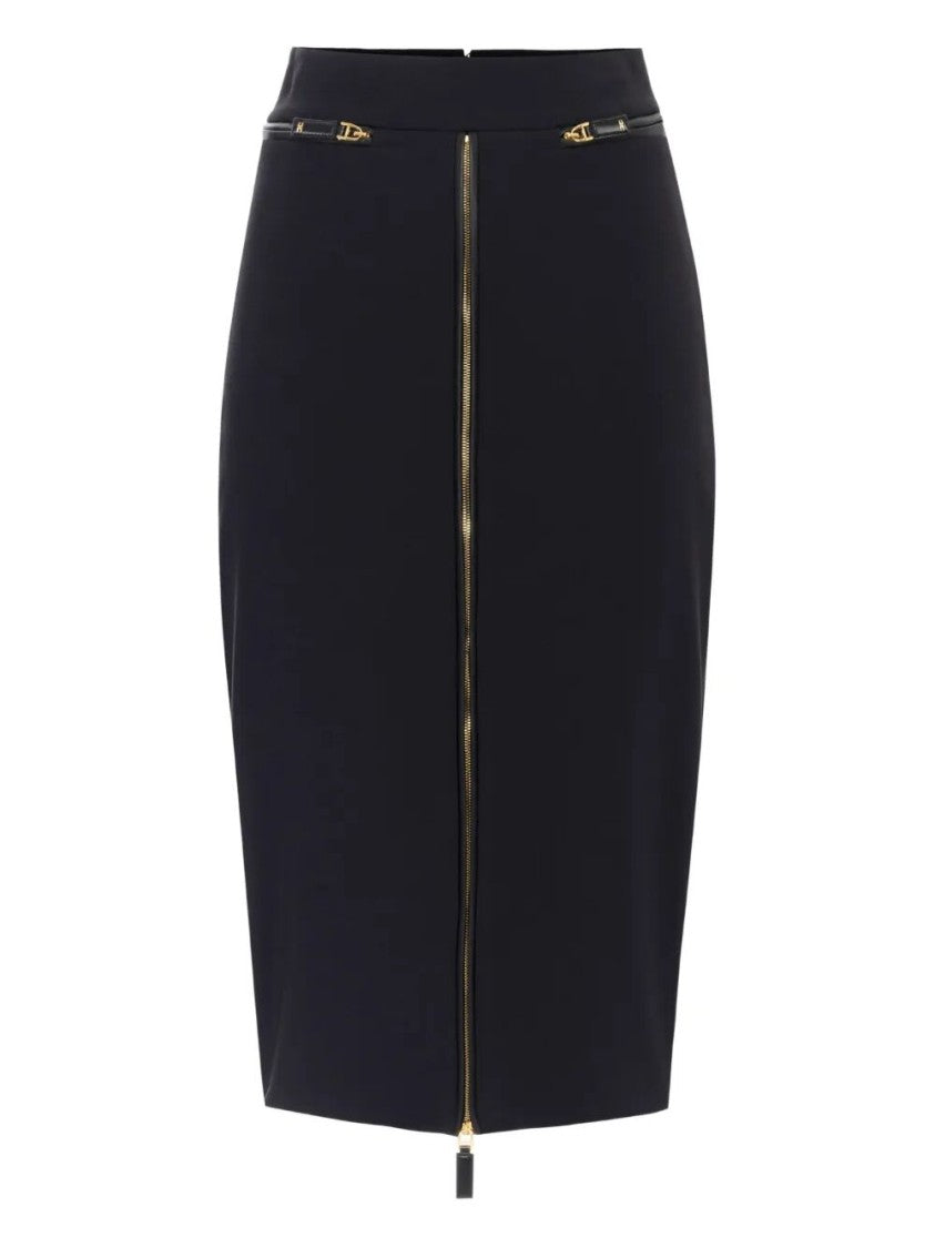 Elisabetta Franchi Fitted Black Pencil Skirt