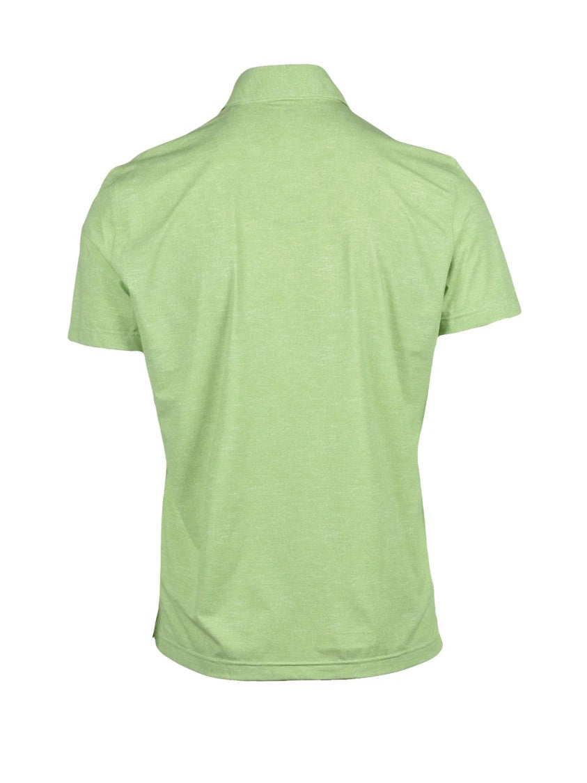 Ghirardelli Next Acid Green Three-Button Stretch Polo Shirt