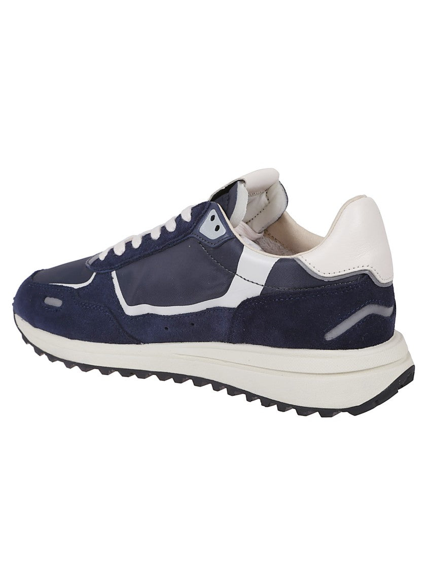 Woolrich Blue Technical Fabric And Suede Sneakers