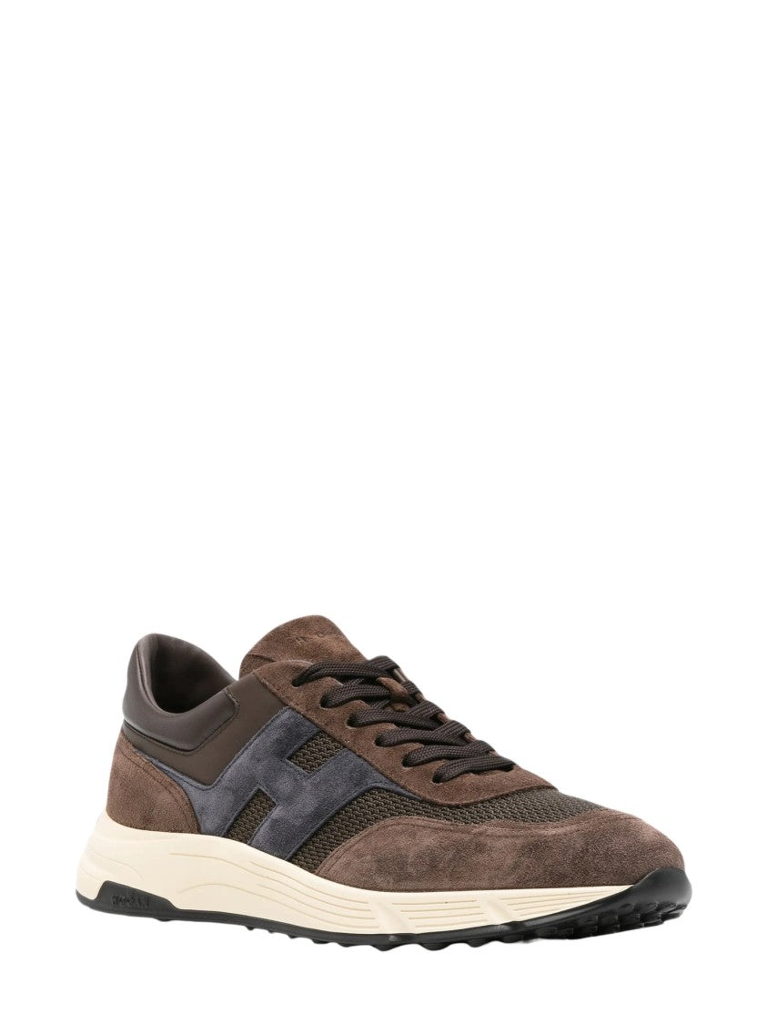 Hogan Brown Logo-Patch Sneakers