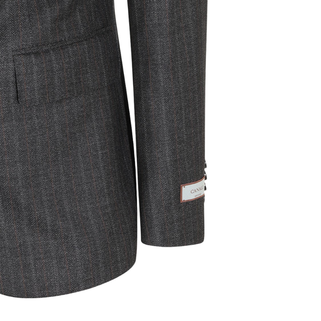 Canali Tailored Grey Suit With Notched Lapel And Subtle Check Pattern