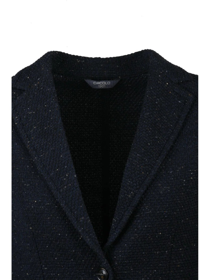 Circolo 1901 Tailored Blazer Jacket In Textured Mixed Wool