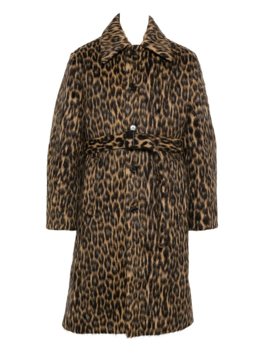 Lanvin Brown Multicolour Long Sleeve Button Coat