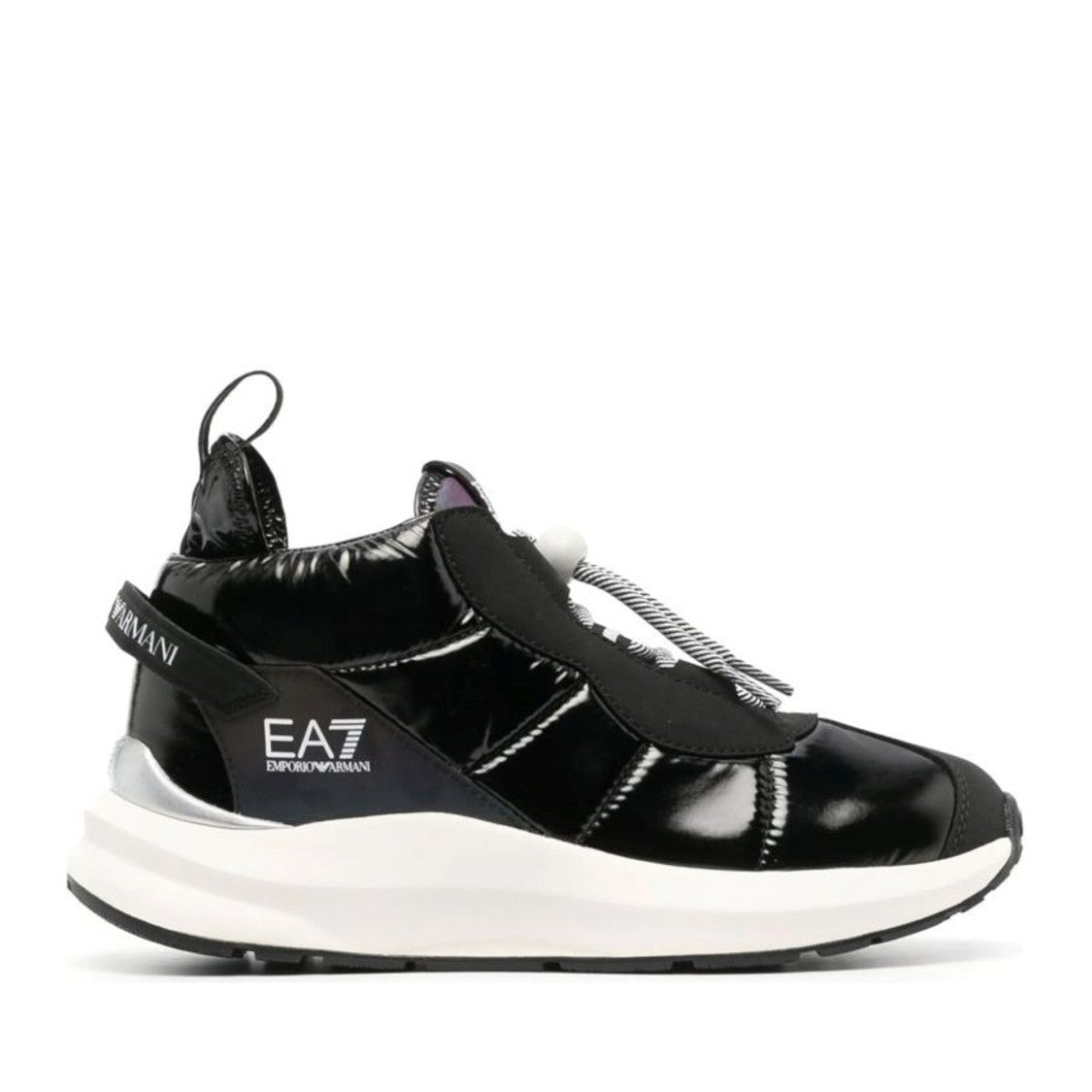 Ea7 Emporio Armani Black Sporty Quilted Snow Boots