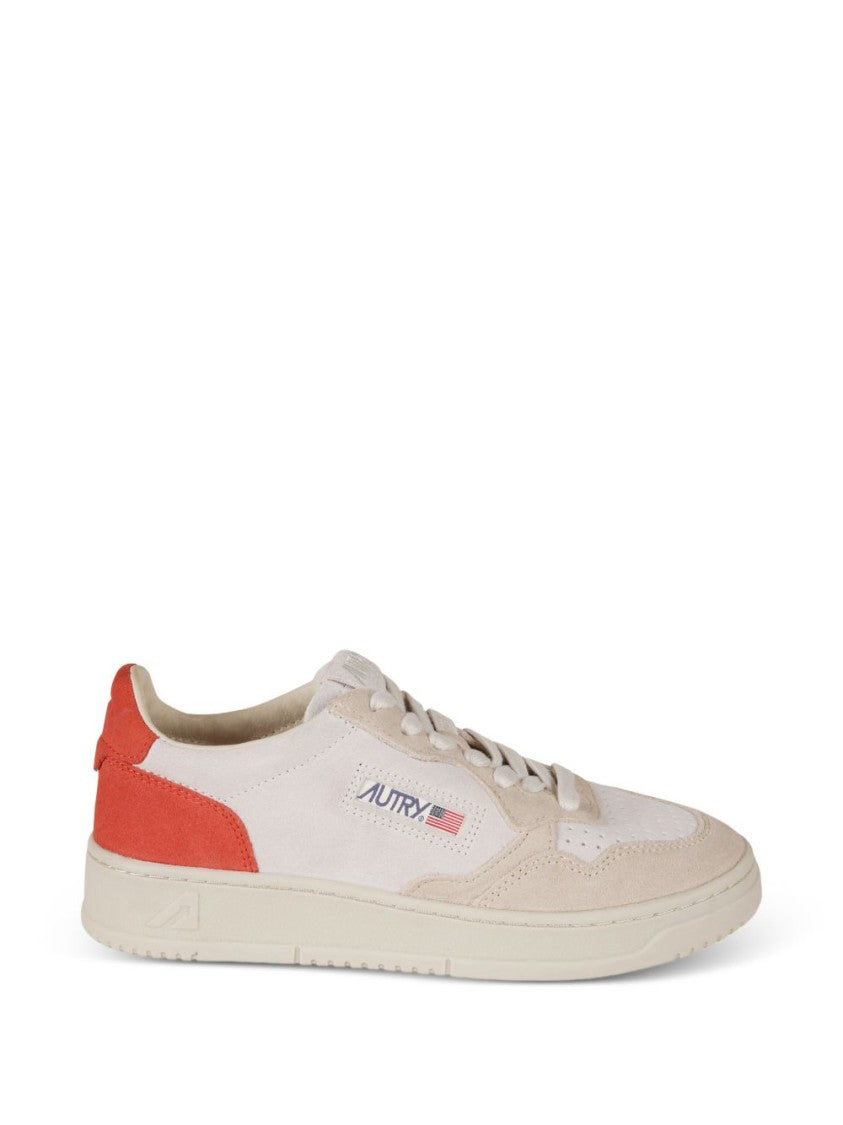 Autry Beige Perforated Lace-Up Sneakers