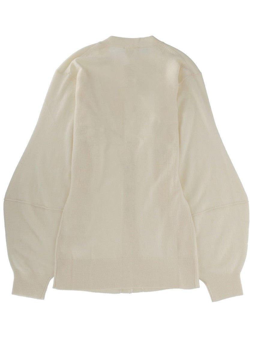 The Garment Cream Como Wool-Cashmere V-Neck Cardigan