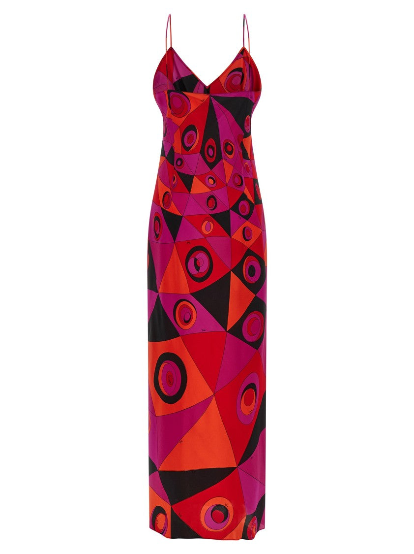 Emilio Pucci 'Occhi' Print Silk Crêpe De Chine Dress