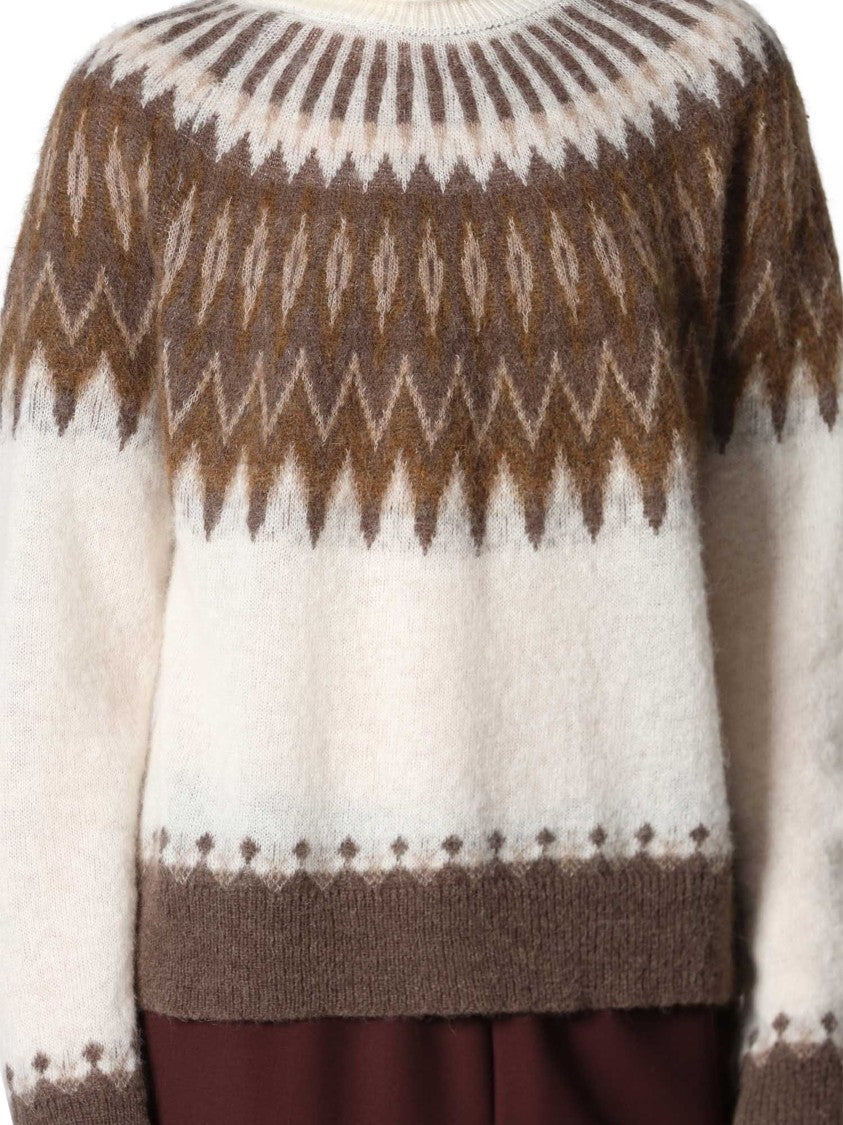 Roberto Collina Earthy Geometric Turtleneck Sweater
