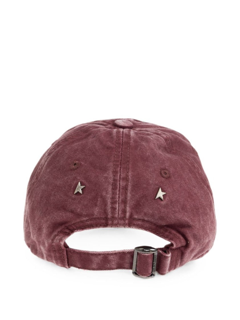 Golden Goose Burgundy Silk-Blend Embroidered Star Hat