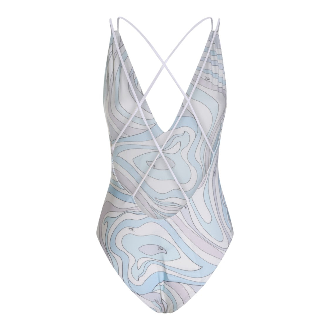 Emilio Pucci One-Piece Swimsuit With Deep V Neckline And Abstract Pattern