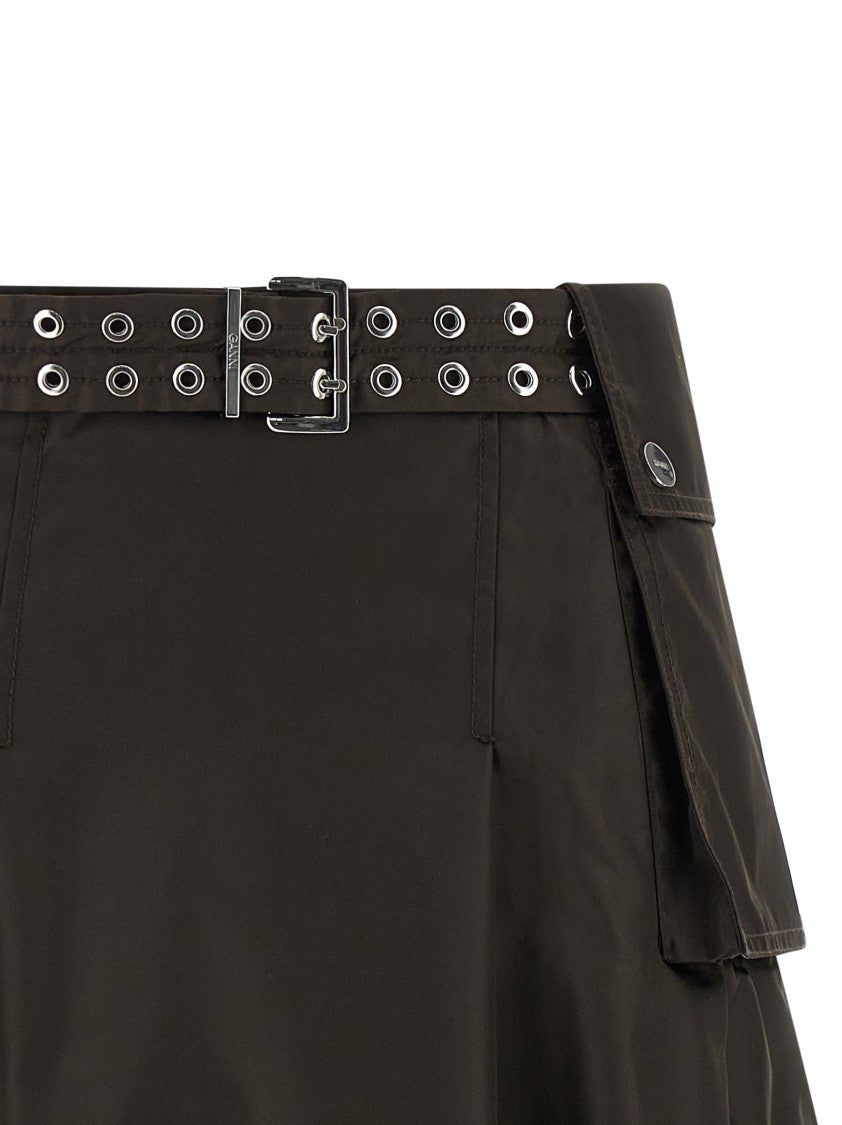 Ganni 'Duchesse Nylon Pleated' Skirt