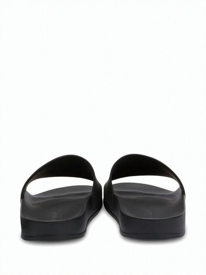 Palm Angels Minimalist Black Slide Sandal With Contoured Footbed