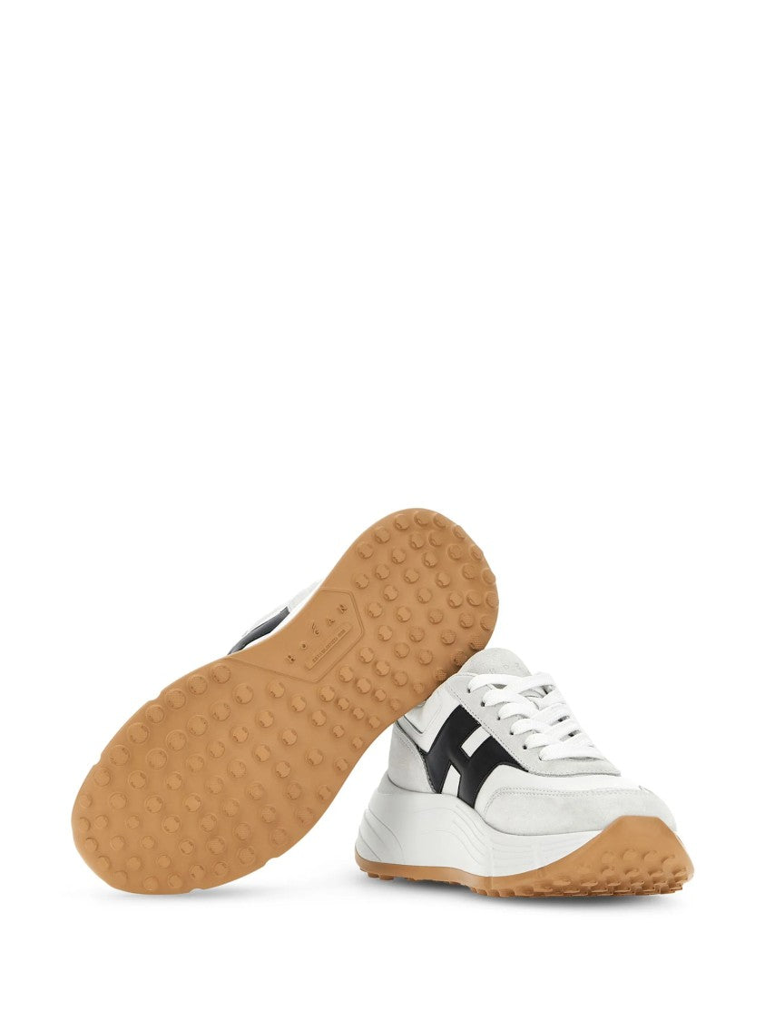 Hogan Black Low-Top Suede Leather H Sneakers