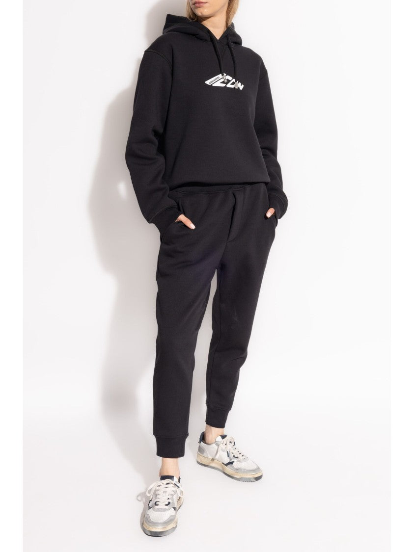 Dsquared2 Iconic Black Hooded Logo Cotton Sweatshirt