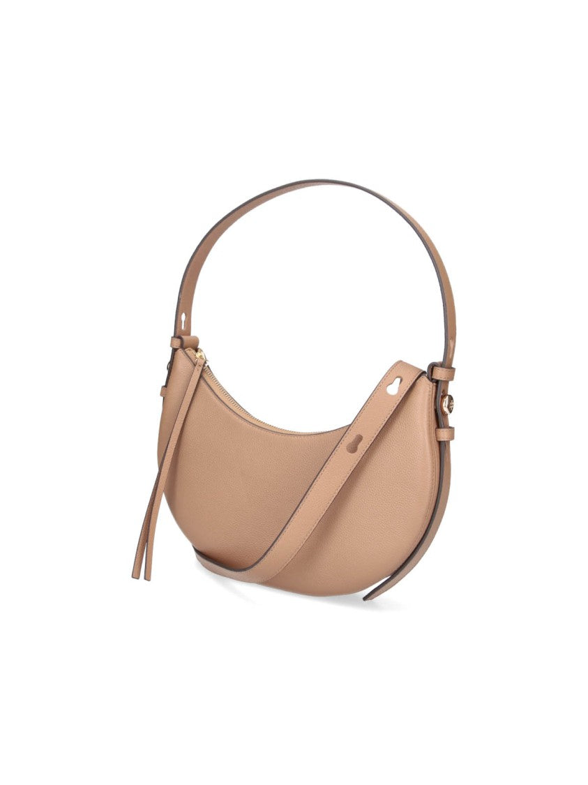 Tory Burch Crescent-Shaped Handbag With Structured Silhouette And Gold-Tone Accents