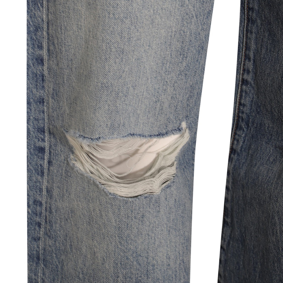 Amiri Distressed Blue Denim Jeans With Classic Straight-Leg Silhouette
