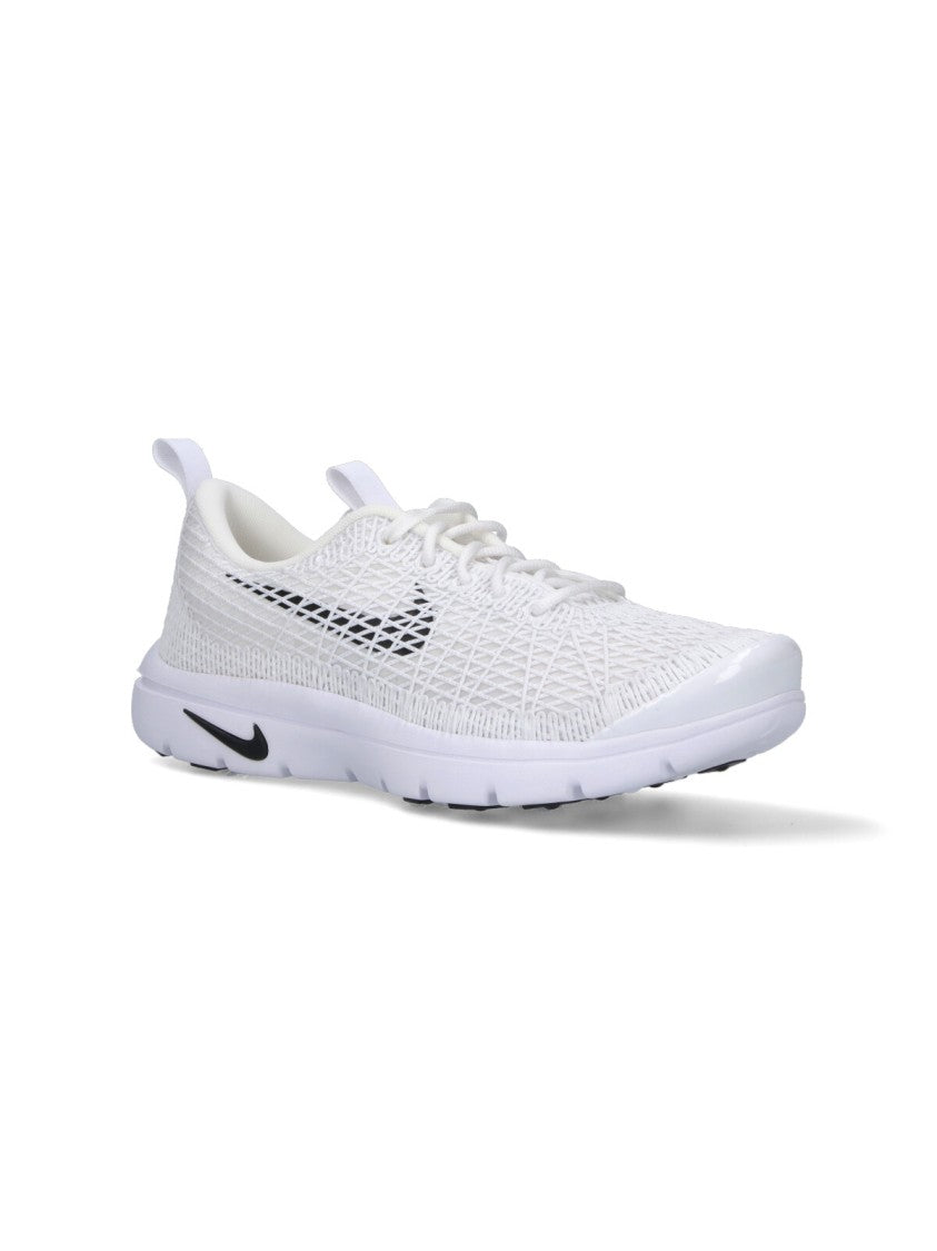 Comme Des Garçons Low-Profile White Sneakers With Subtle Textured Upper