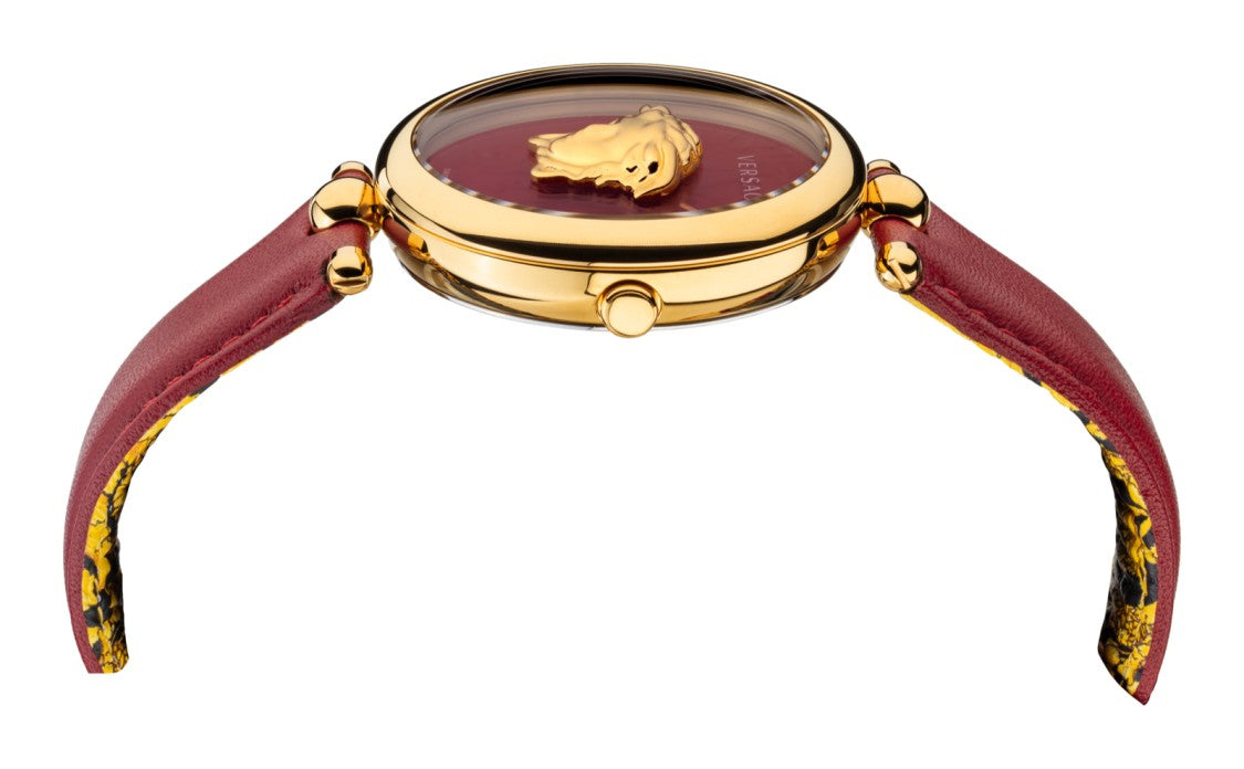 Versace Palazzo Empire Barocco Gold-Tone Watch With Red Dial