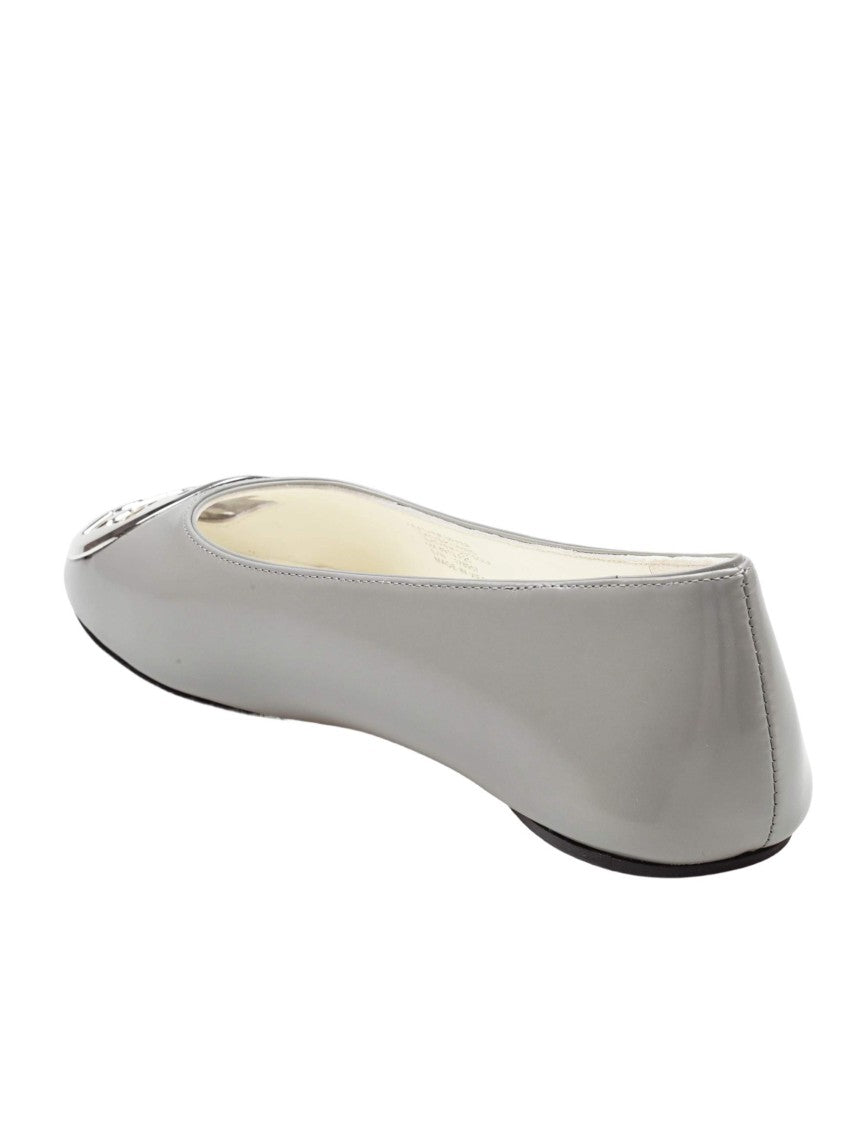 Tory Burch Runway Reva Leather Ballerina Flats, Grey