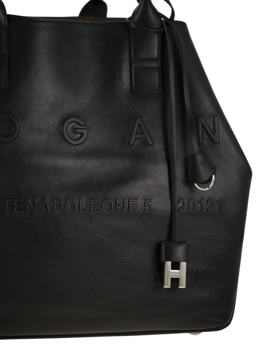 Hogan Medium Leather Shopping Bag
