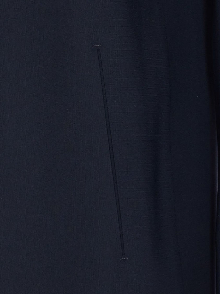 Herno Navy Blue Parka Coat With Concealed Fastening