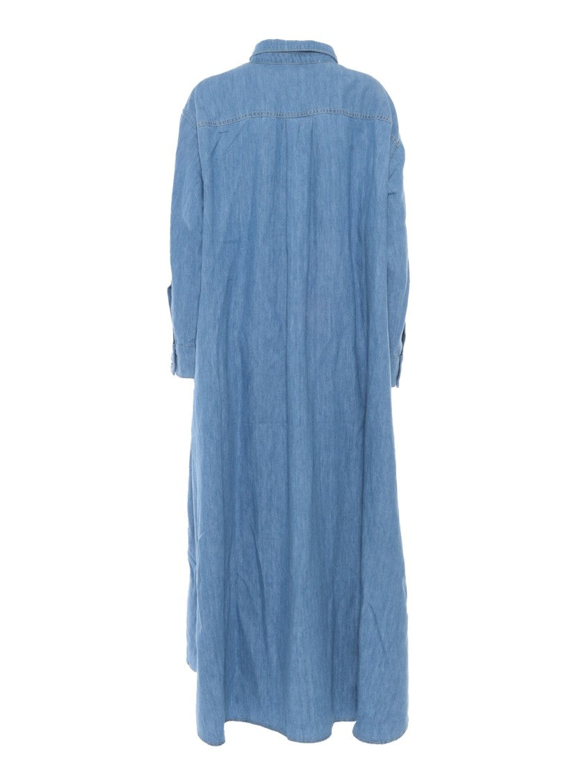 7 For All Mankind Maxi Shirt Dress With Button-Down Front