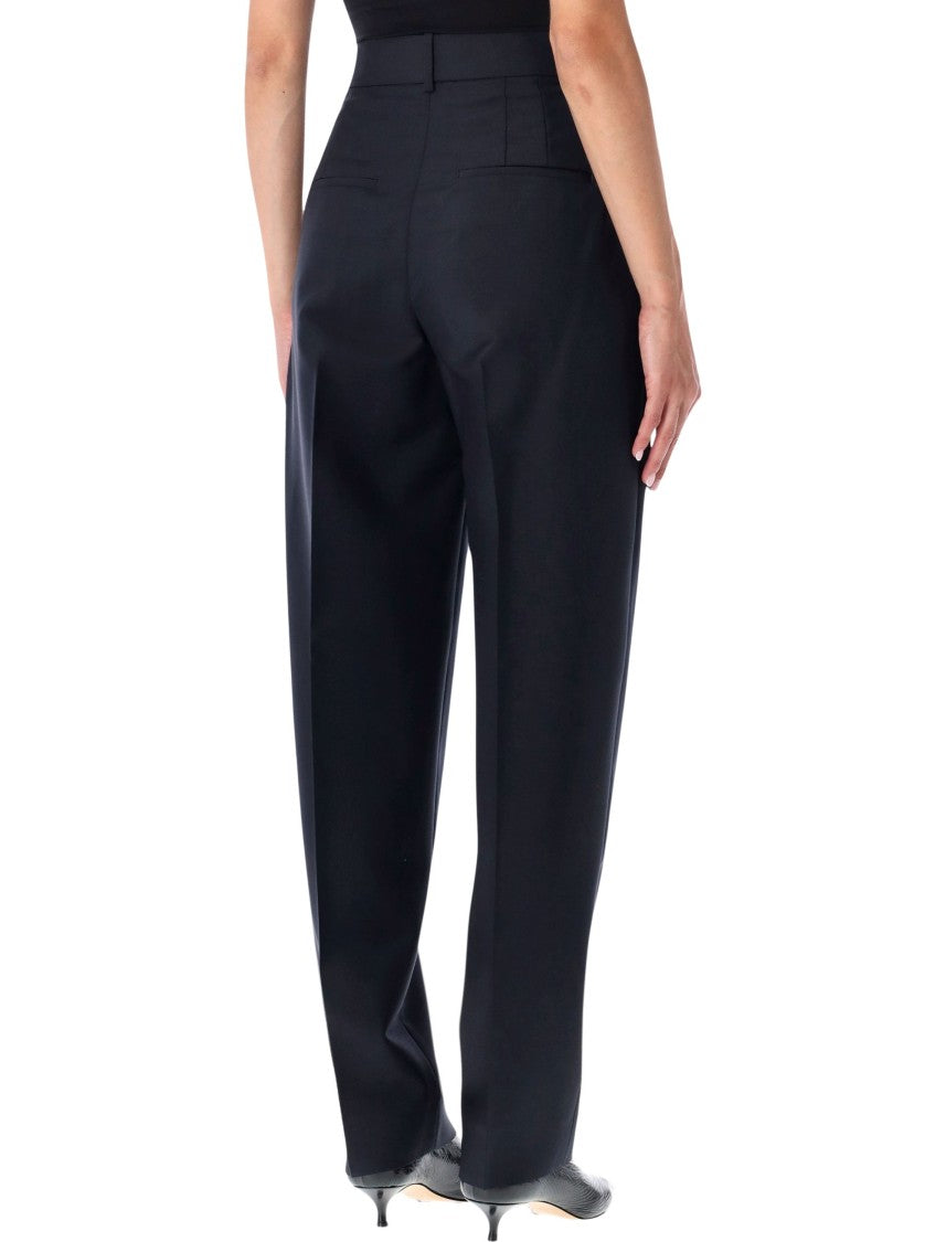 Róhe Daria Pleated Wool-Mohair Tapered Pants